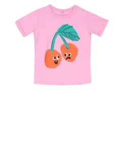 T-Shirt mit Kirsch-Print Pink