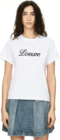 T-Shirt mit LOEWE-Stickerei Weiß