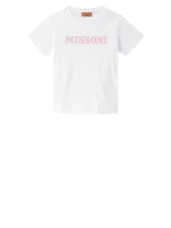 T-Shirt mit Logo-Applikation Weiß
