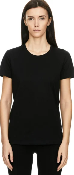 T-Shirt mit Logoaufnäher Schwarz