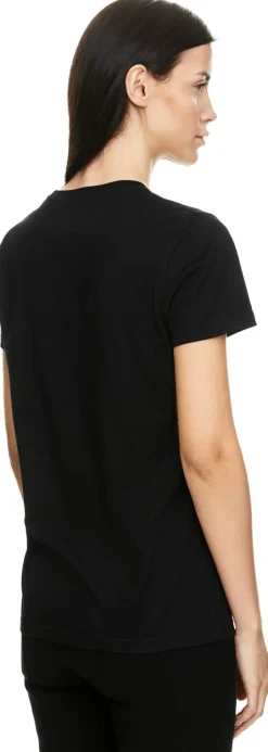 T-Shirt mit Logoaufnäher Schwarz