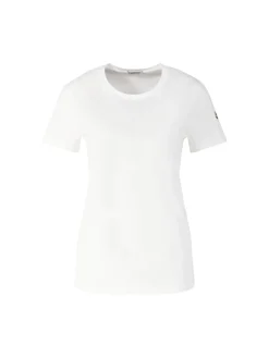 T-Shirt mit Logoaufnäher Weiß