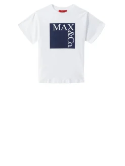 T-Shirt mit Logo-Print Weiß/Marineblau
