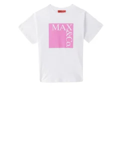T-Shirt mit Logo-Print Weiß/Pink