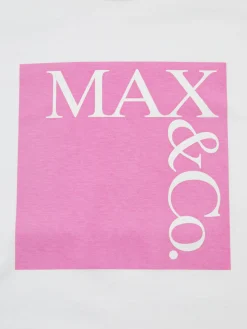 T-Shirt mit Logo-Print Weiß/Pink