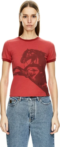 T-Shirt mit Logo Rot