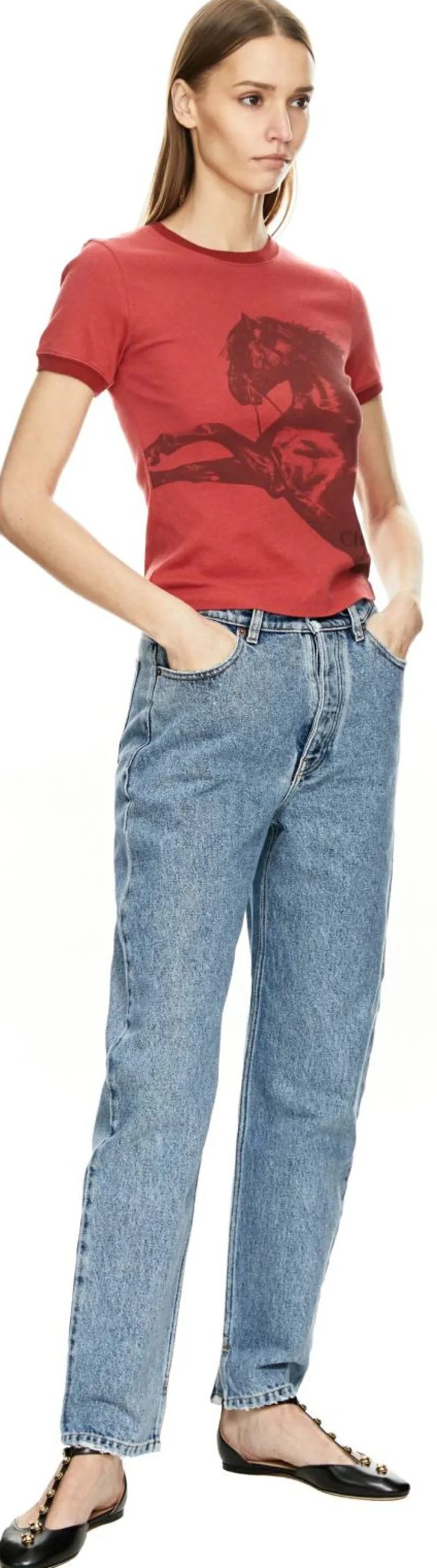 T-Shirt mit Logo Rot