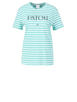 T-Shirt mit Logo Türkis/Weiß