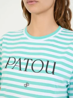 T-Shirt mit Logo Türkis/Weiß