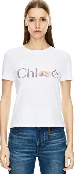 T-Shirt mit Logo Weiß