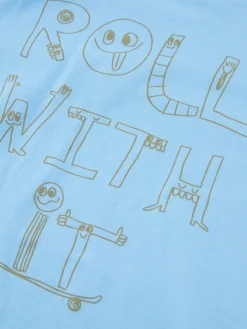 T-Shirt mit Print Blau