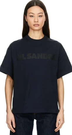 T-Shirt mit Print Marineblau