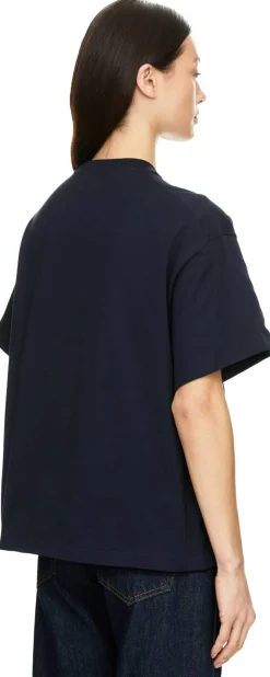 T-Shirt mit Print Marineblau