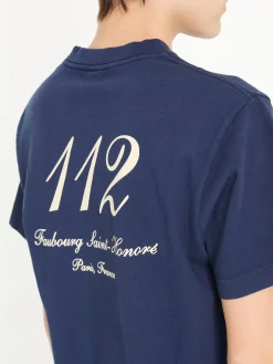 T-Shirt mit Print Marineblau