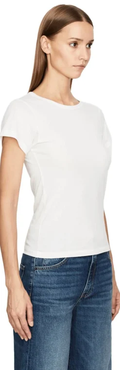 T-Shirt mit Rundhalsausschnitt Crème