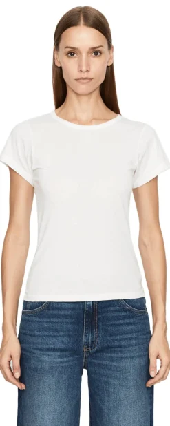T-Shirt mit Rundhalsausschnitt Crème