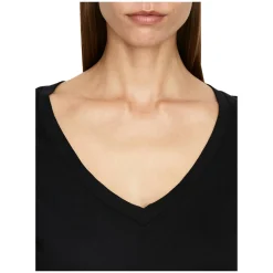 T-Shirt mit V-Ausschnitt Schwarz