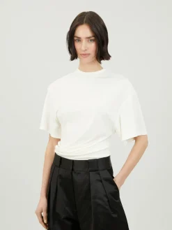 T-Shirt 'Side Cowl' Weiß