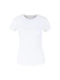 T-Shirt 'Taomi' aus gerippter Baumwolle Weiß