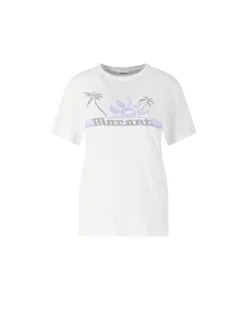 T-Shirt 'Zewel' mit Logo-Print Weiß