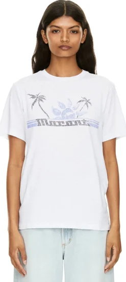 T-Shirt 'Zewel' mit Logo-Print Weiß