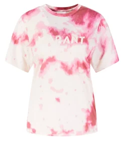 T-Shirt 'Zewel' mit Muster Pink/Weiß