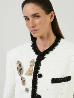 Tweed-Jacke Weiß