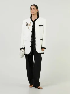 Tweed-Jacke Weiß
