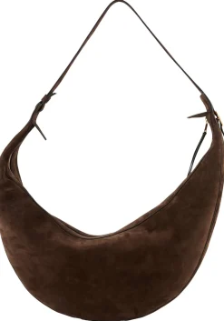 Umhängetasche 'Augustina' aus Veloursleder Dunkelbraun