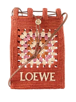 Umhängetasche Paula's Ibiza 'Pocket Patch Crochet' Bright Orange/Pink