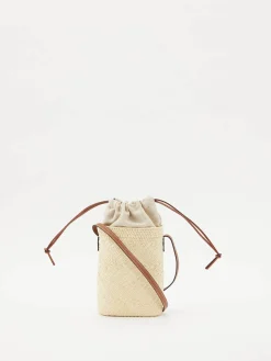Umhängetasche 'Square Pocket' Natural/Tan