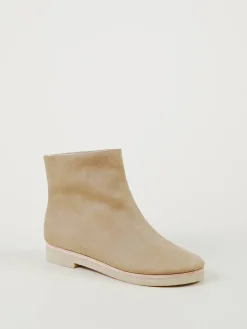 Veloursleder-Boots Hellbraun