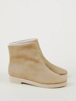 Veloursleder-Boots Hellbraun