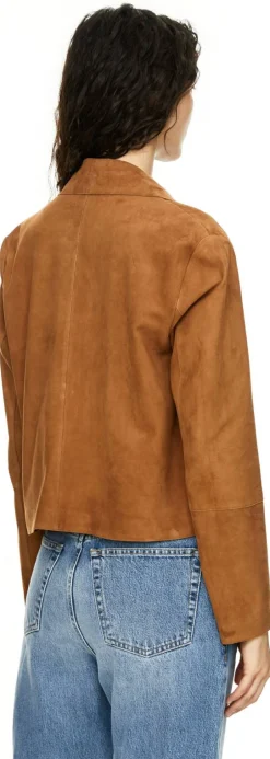 Velourslederjacke 'Emilla' Braun