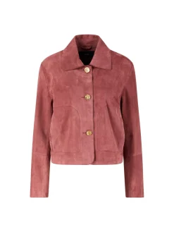Velourslederjacke 'Emilla' Pink
