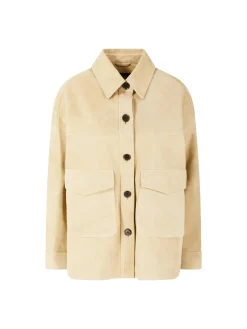Velourslederjacke 'Kaylee' Beige