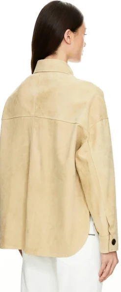 Velourslederjacke 'Kaylee' Beige