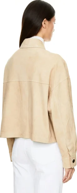 Velourslederjacke 'Miri' Beige