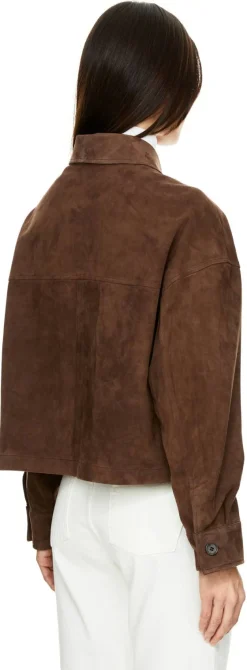 Velourslederjacke 'Miri' Dunkelbraun