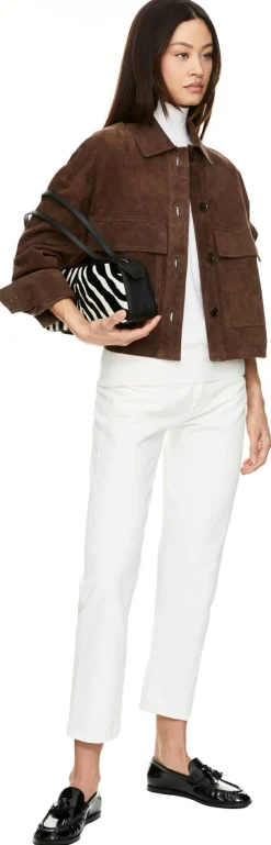 Velourslederjacke 'Miri' Dunkelbraun