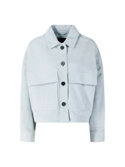 Velourslederjacke 'Miri' Hellblau