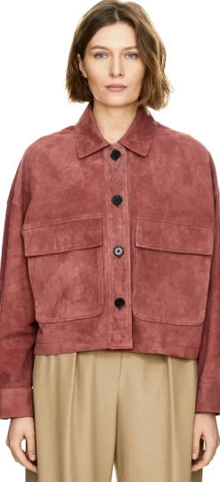 Velourslederjacke 'Miri' Pink Shade