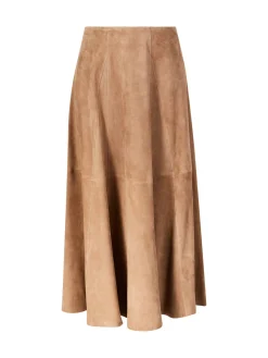 Velourslederrock 'Eleni' Beige