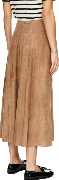 Velourslederrock 'Eleni' Beige