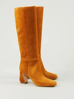 Veloursleder-Stiefel Braun