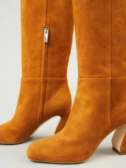 Veloursleder-Stiefel Braun