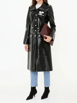 Vinyl-Trenchcoat 'Reedition Vinyl' Schwarz
