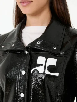 Vinyl-Trenchcoat 'Reedition Vinyl' Schwarz