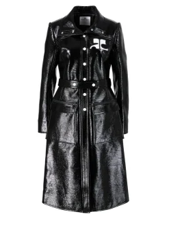 Vinyl-Trenchcoat 'Reedition Vinyl' Schwarz