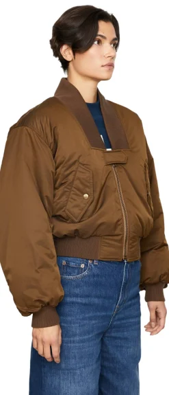 Voluminöse Bomberjacke Braun